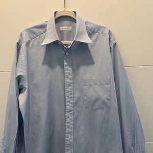 Men's Ermengildo Zegna Blue Striped Dress Shirt